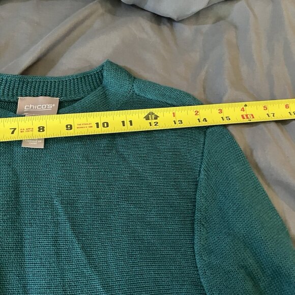 Chicos Women’s Size 1 Blue Long Sweater Pullover - Picture 3 of 7
